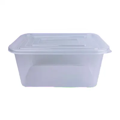 일회용 BW 사출 직사각 밀폐용기 5L 100개입 세트 투명 배달포장